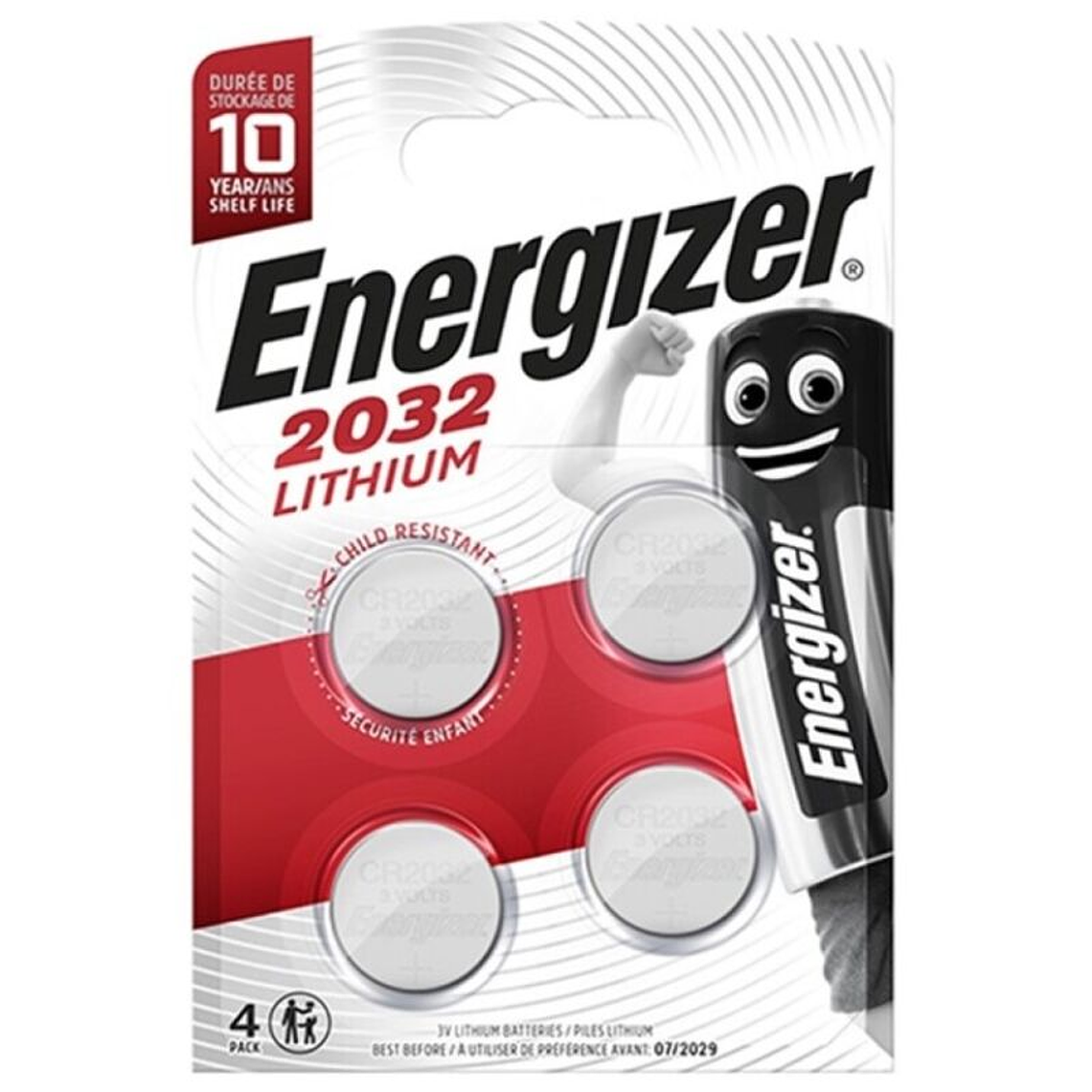 ENERGIZER - BATERIA BOTO DE LÍTIO CR2032 3V 4 UNIDADE 1
