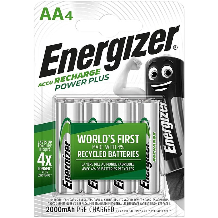 ENERGIZER - BATERIAS RECARREGVEIS AA4 BLISTER 4 1
