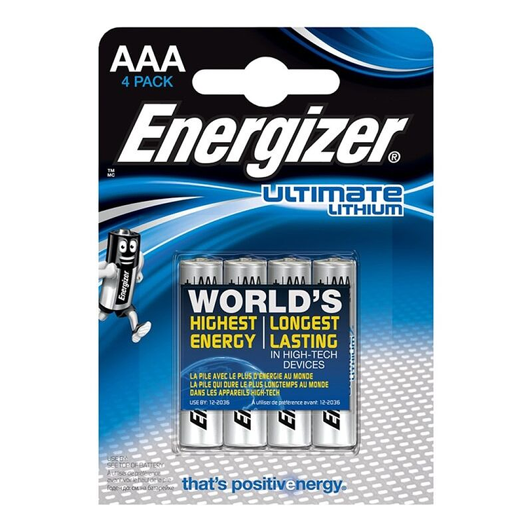 ENERGIZER - ULTIMATE LÍTIO AAA L92 LR03 1,5V *4 1