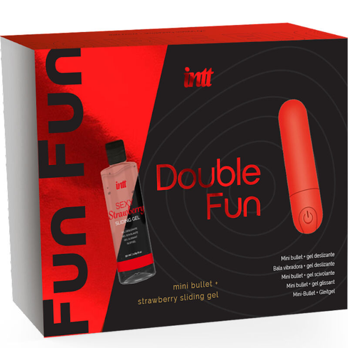 INTT RELEASES - DUPLO FUN KIT COM BALA VIBRANTE E GEL DE MASSAGEM DE MORANGO 1