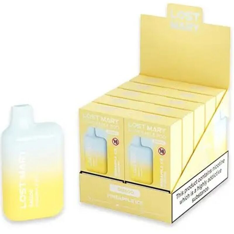 LOST MARY - (EXPOSITOR PROFESSIONAL PACK -10 UNIDADES) BM600 NICOTINE VAPER 2% DESCARTÁVEL ABACAXI ICE 1