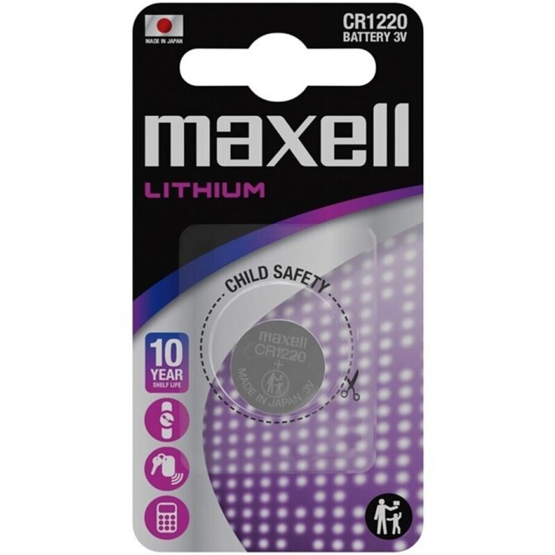 MAXELL - BATERIA DE LÍTIO BOTÃO CR1220 3V BLISTER*1 1