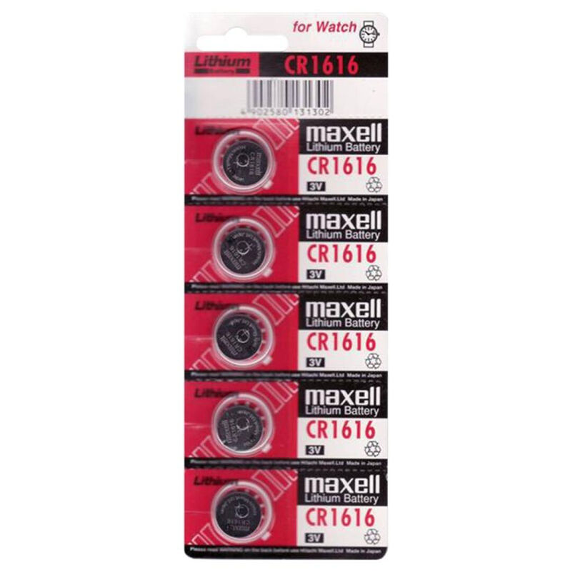MAXELL - BATERIALITIO CR1616 3V 5UDS 1