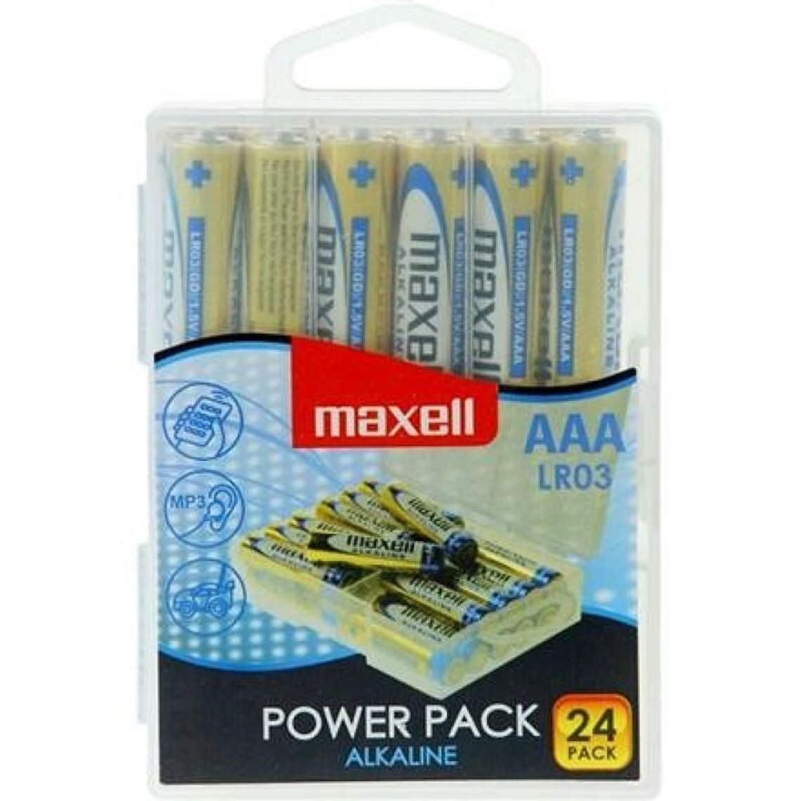 MAXELL - PACOTE DE PILHA ALCALINA AAA LR03 * 24 PILHAS 1