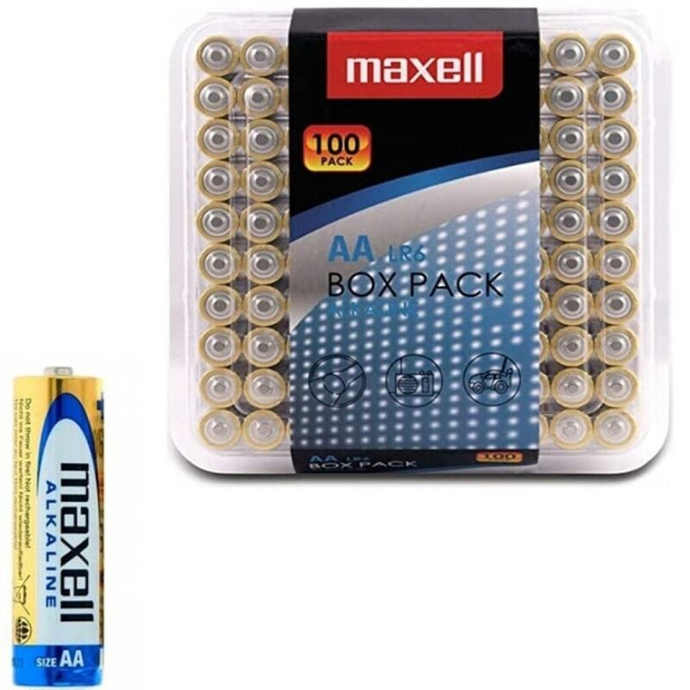 MAXELL - PILHA AA LR6 ALCALINA PACK*100 PILHAS 1