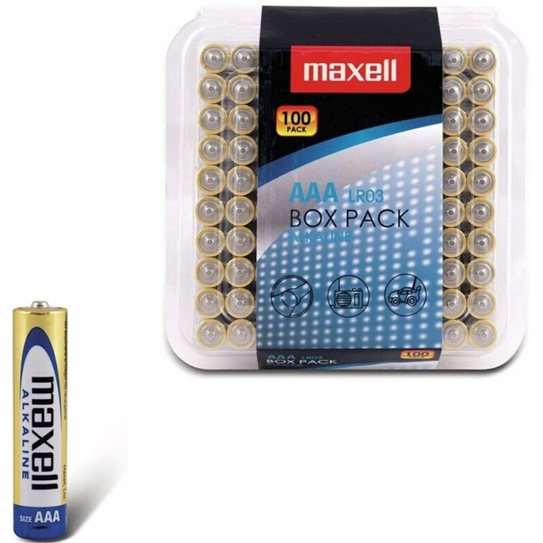 MAXELL - PILHA ALCALINA AAA LR03 PACK*100 PILHAS 1