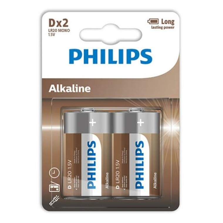 PHILIPS - BATERIA ALCALINA D LR20 BLISTER*2 1