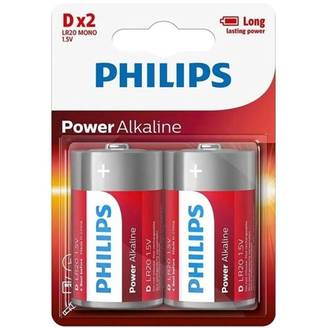 PHILIPS - PILHA ALCALINA DE ALIMENTAÇÃO D LR20 BLISTER*2 1