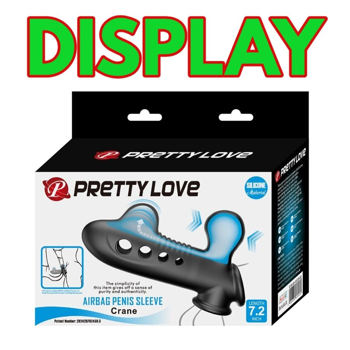 PRETTY LOVE DISPLAY PARA CAPA DE PÊNIS DE GUINDASTE COM AIRBAG PRETO (NÃO PARA VENDA) 1