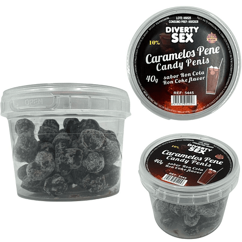 DIABLO PICANTE - 20 DOCES DE PÊNIS COM SABOR RON COLA