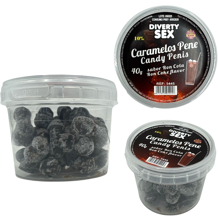 DIABLO PICANTE - 20 DOCES DE PÊNIS COM SABOR RON COLA 1