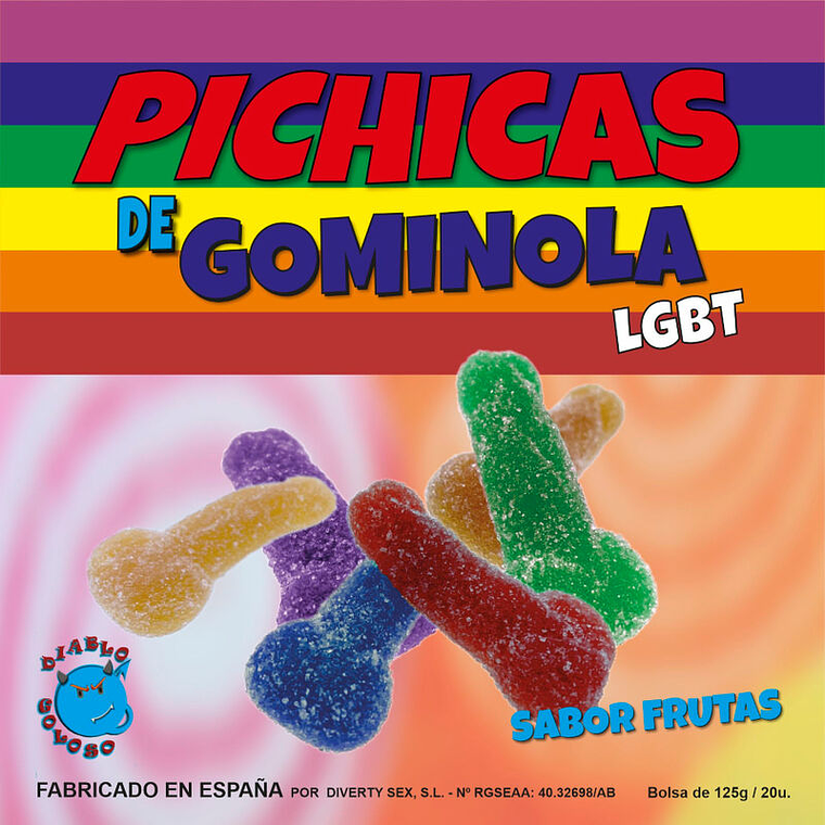 PRIDE - FRUTAS DE PÊNIS GOMAS COM AÚCAR LGBT 1