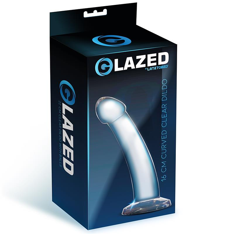 Dildo de Cristal Curvo Glazed | 16cm Transparente Flexível com Ventosa 2