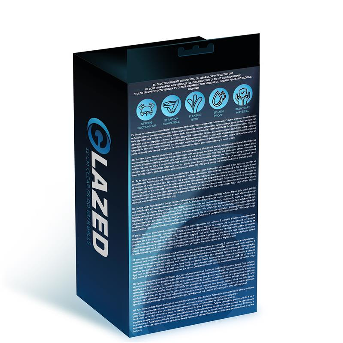 Dildo de Cristal Curvo Glazed | 16cm Transparente Flexível com Ventosa 3