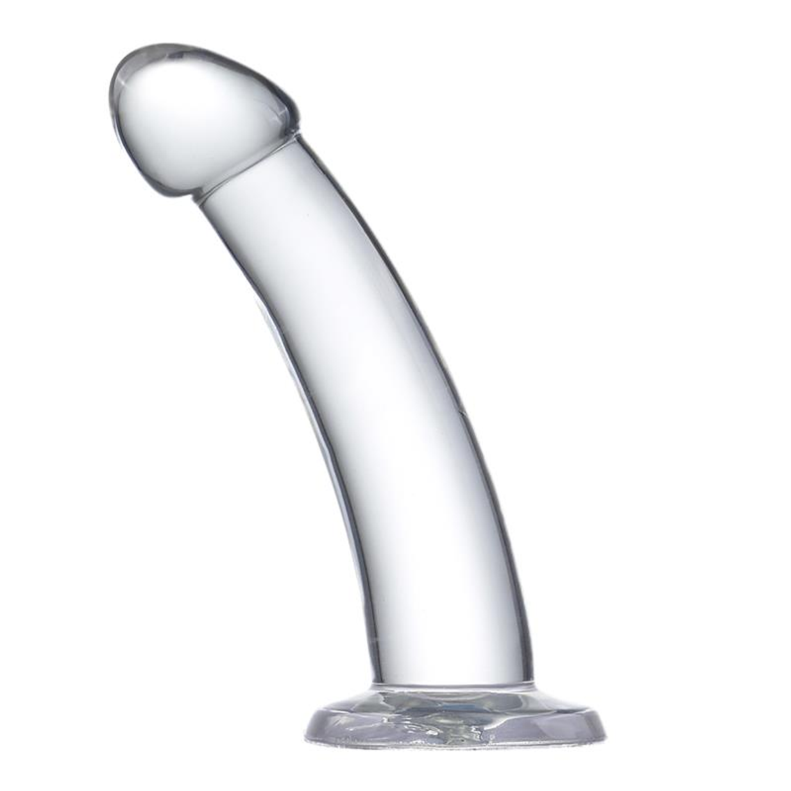 Dildo de Cristal Curvo Glazed | 16cm Transparente Flexível com Ventosa 4