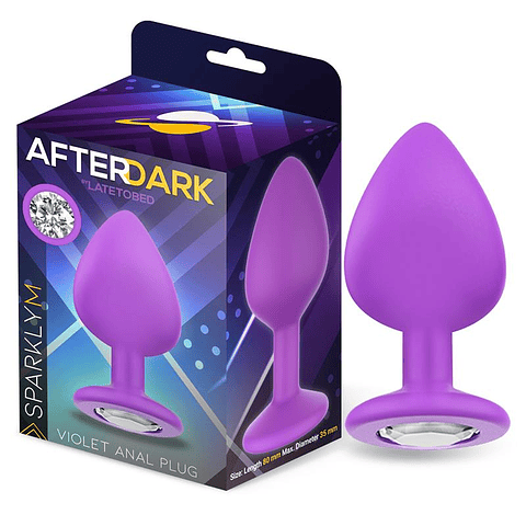 Plug Anal com Joia Afterdark Sparkly | Roxo Tamanho M Silicone Premium