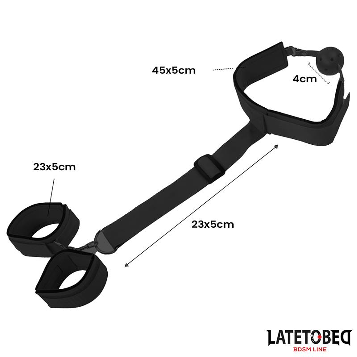 Conjunto Restrições BDSM Latetobed | Gag e Algemas Ajustáveis 8