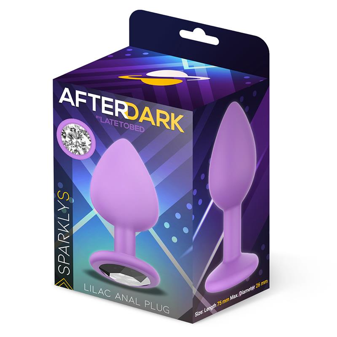 Plug Anal com Joia Afterdark Sparkly | Lilás Tamanho S Silicone Premium 4