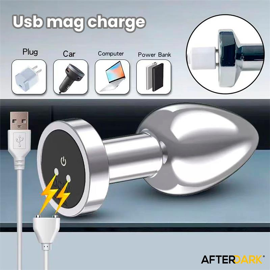 Plug Anal Vibratório Dimpor L | 10 Funções Recarregável 10,2cm 8