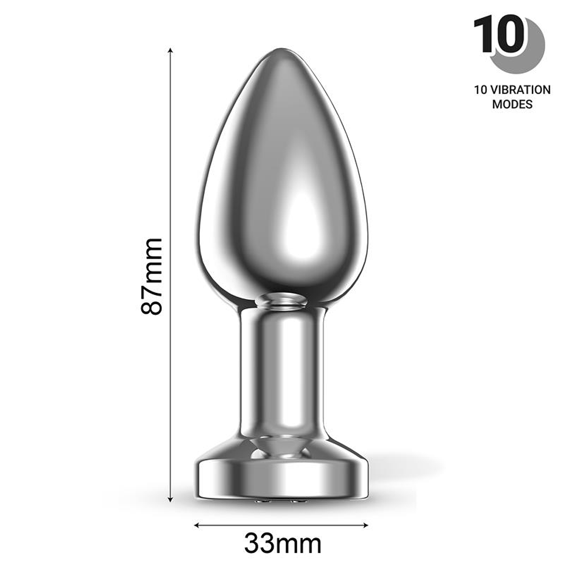 Plug Anal Vibratório Dimpor M | 10 Funções Recarregável 8,7cm 11