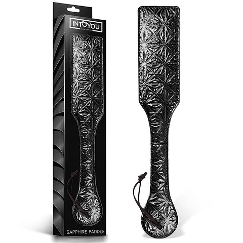 Espátula BDSM Black Saphire | Padrão Diamante Couro Vegan