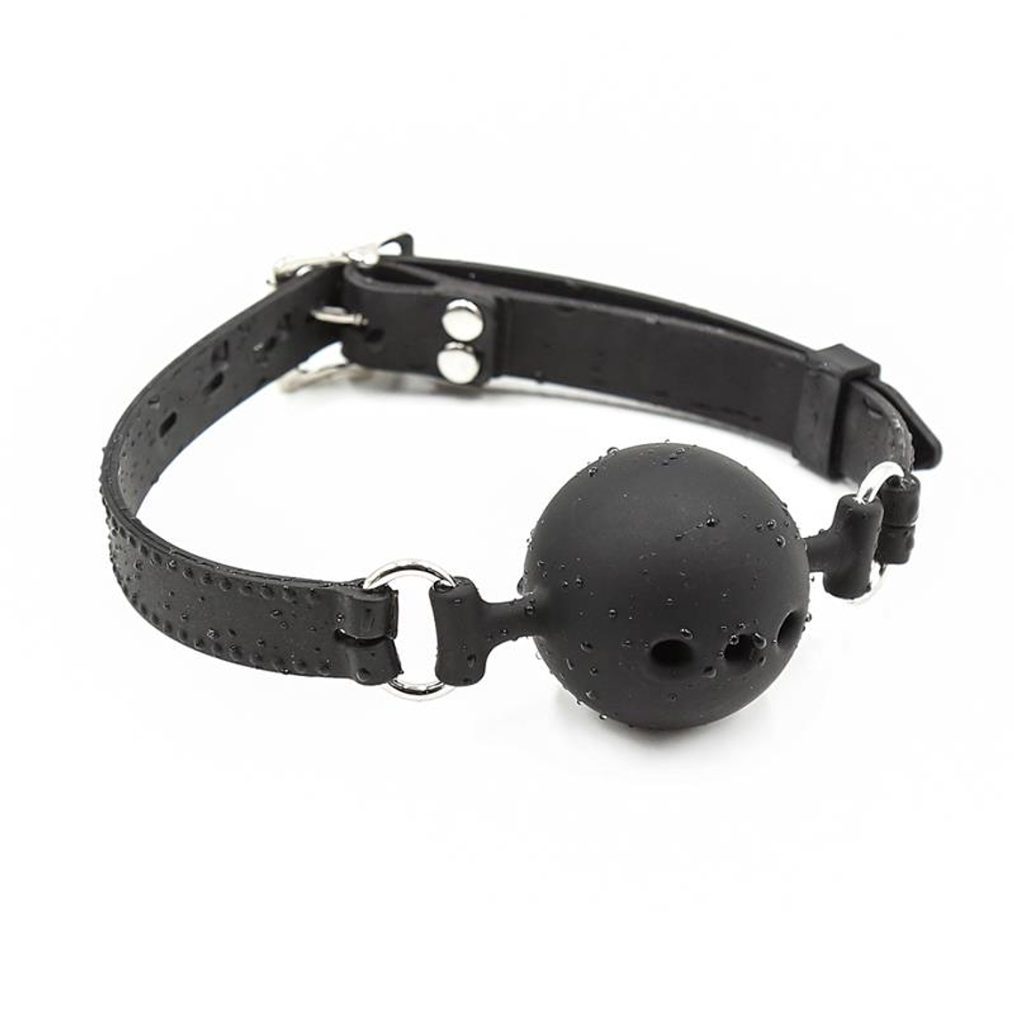Silicone Breathable Ball Gag Adjustable 4 cm Size S Black 1