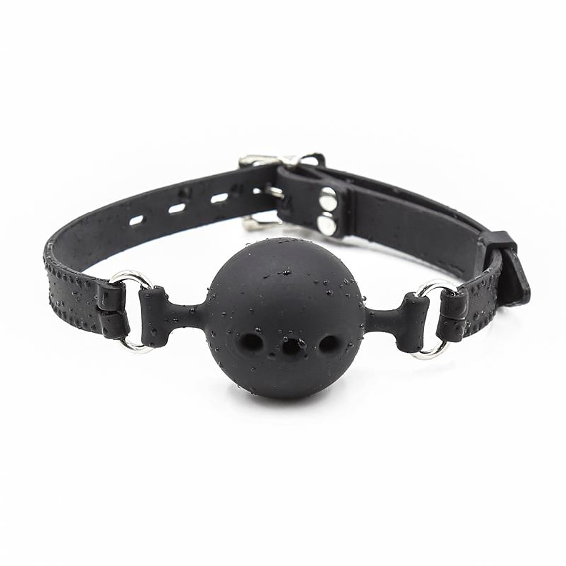 Silicone Breathable Ball Gag Adjustable 4 cm Size S Black 2