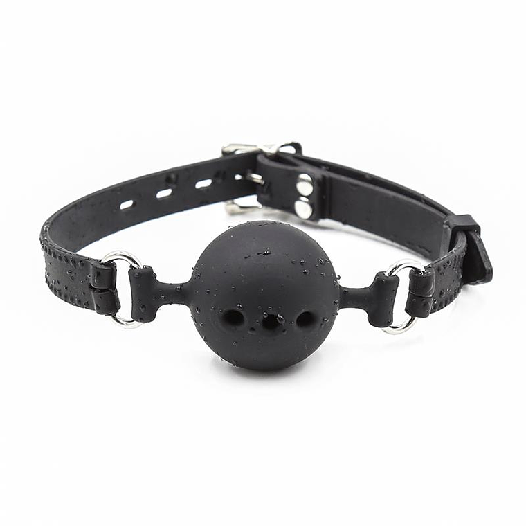 Silicone Breathable Ball Gag Adjustable 4 cm Size S Black 2