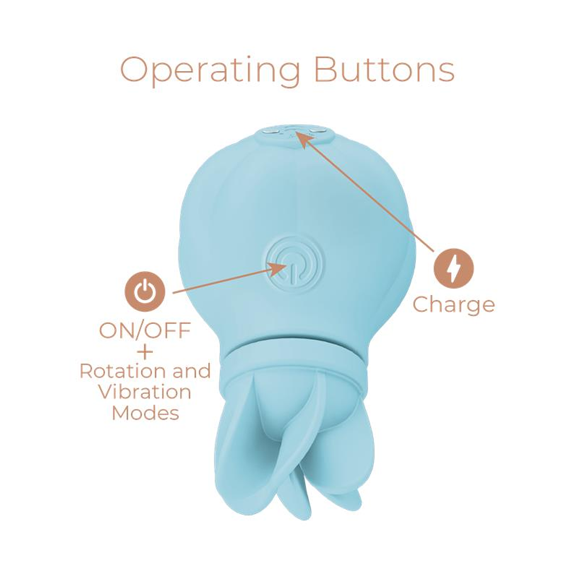 Stimulator Caress Vibration and Rotation Light Blue 4