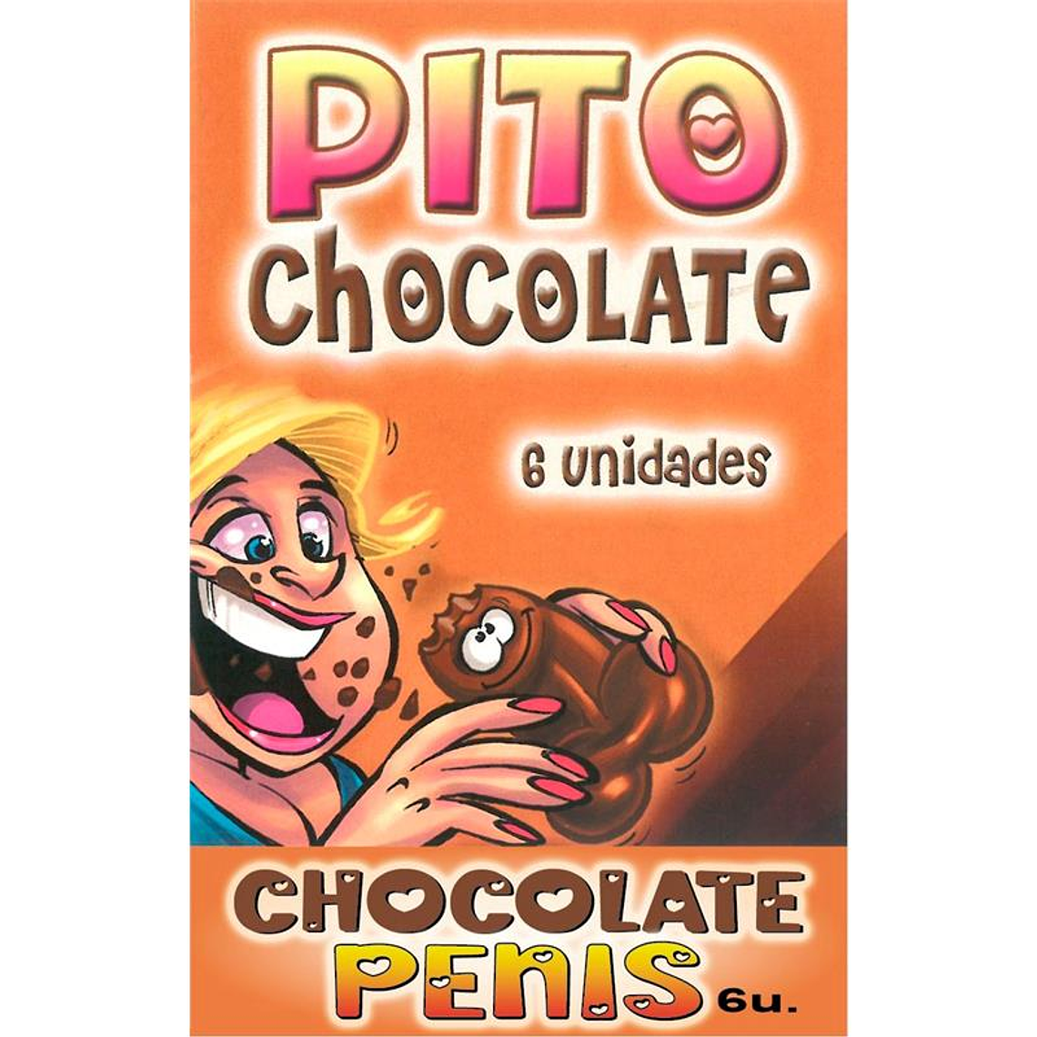 Caja Comic 6 Pene Chocolate Negro 1