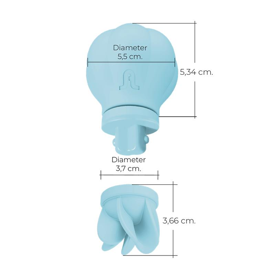 Stimulator Caress Vibration and Rotation Light Blue 5