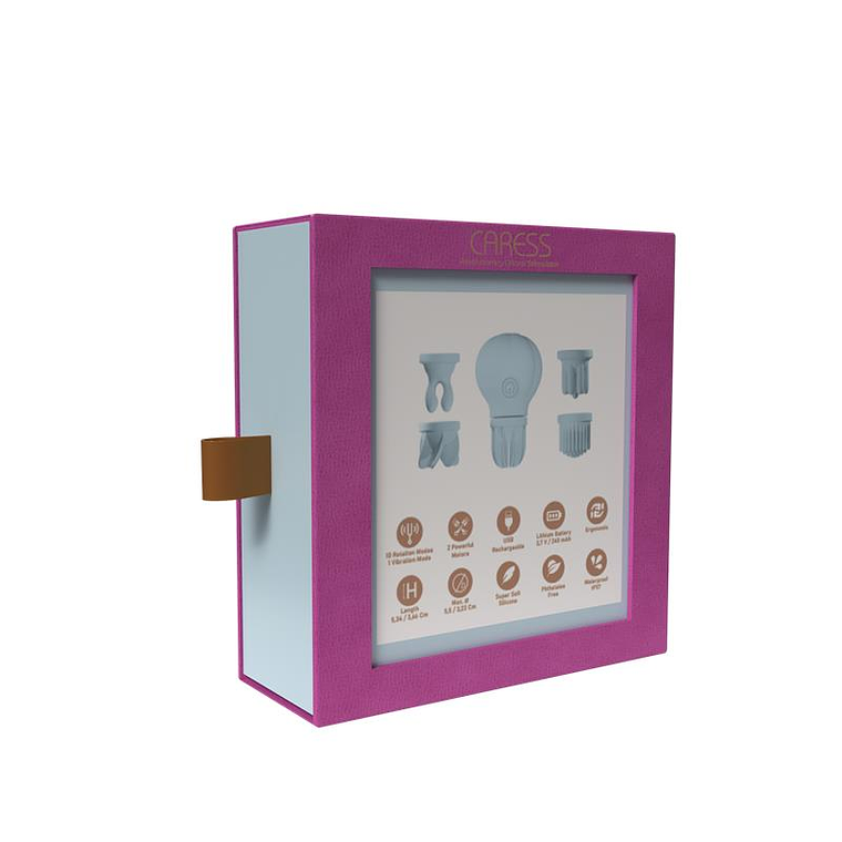 Stimulator Caress Vibration and Rotation Light Blue 9