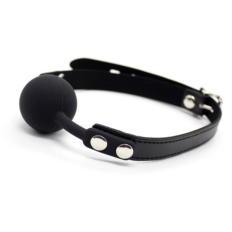 Silicone Ball Gag 4 cm Adjustable Black 1