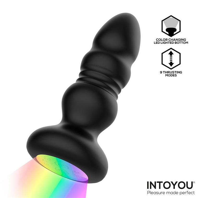 Krax Butt Plug with Vibration, Thrusting, Led Light and Remote 3