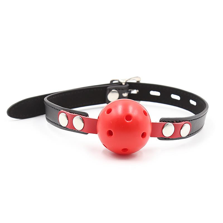 Ball Gag Breathable Black/Red 2