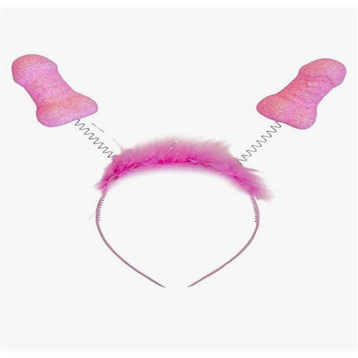 Pink Glitter Headband with Penises 1