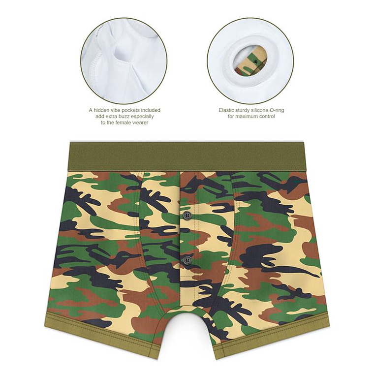 Boxer unisexe camouflage à sangle | Coton avec anneau 4 cm 2