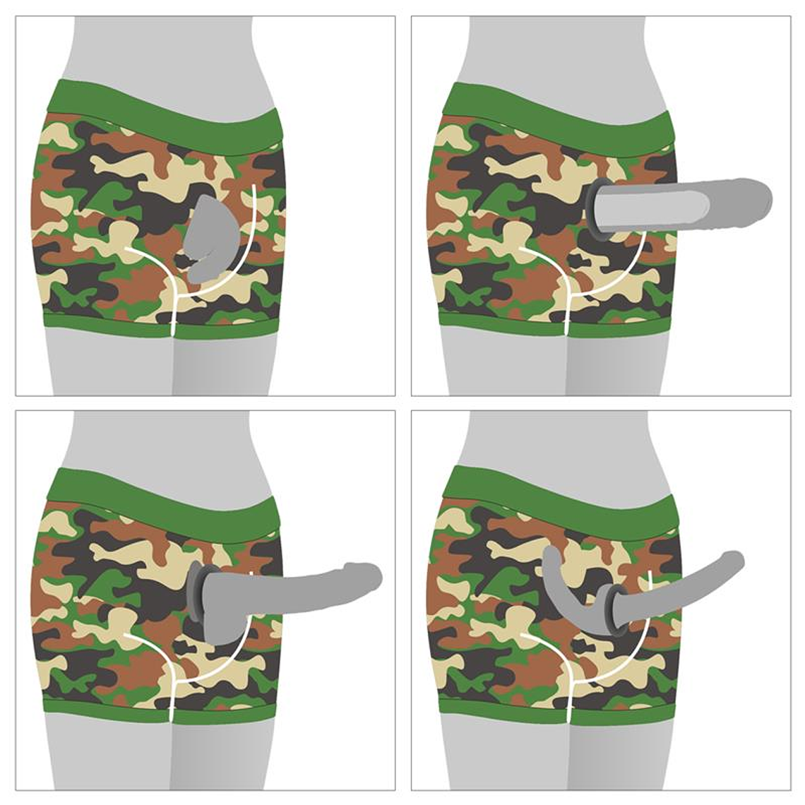 Boxer unisexe camouflage à sangle | Coton avec anneau 4 cm 4