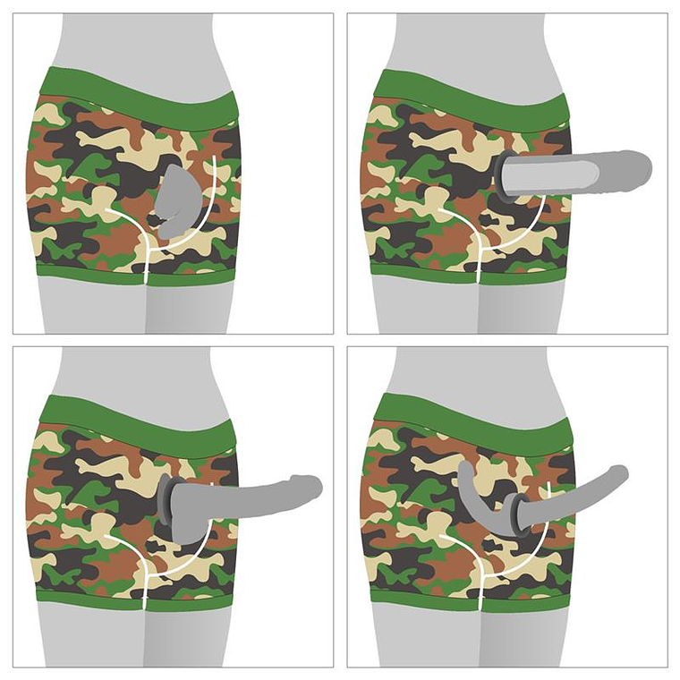 Boxer unisexe camouflage à sangle | Coton avec anneau 4 cm 4