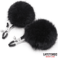 Nipple Clamps with Black Fur - thumbnail 1