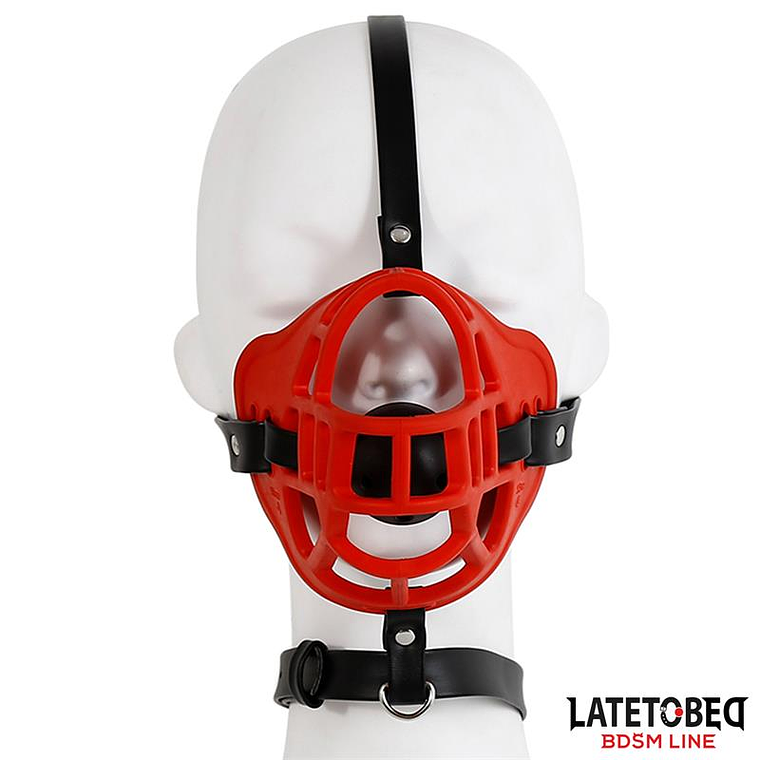 Latetobed ​​Muzzle | Red Breathable Gag Collar 2