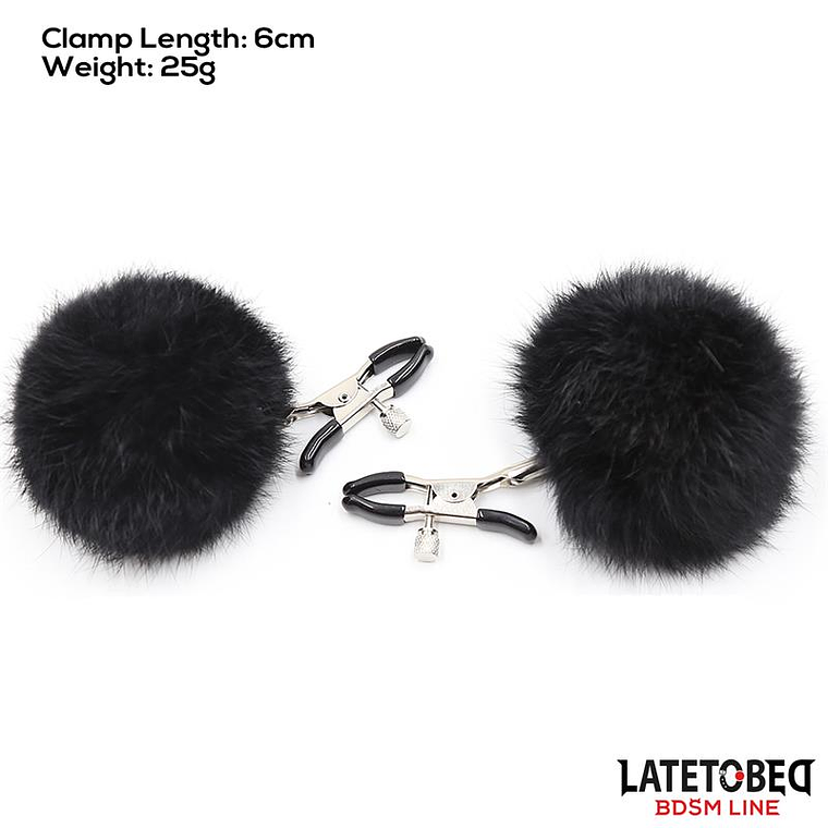 Nipple Clamps with Black Fur 4