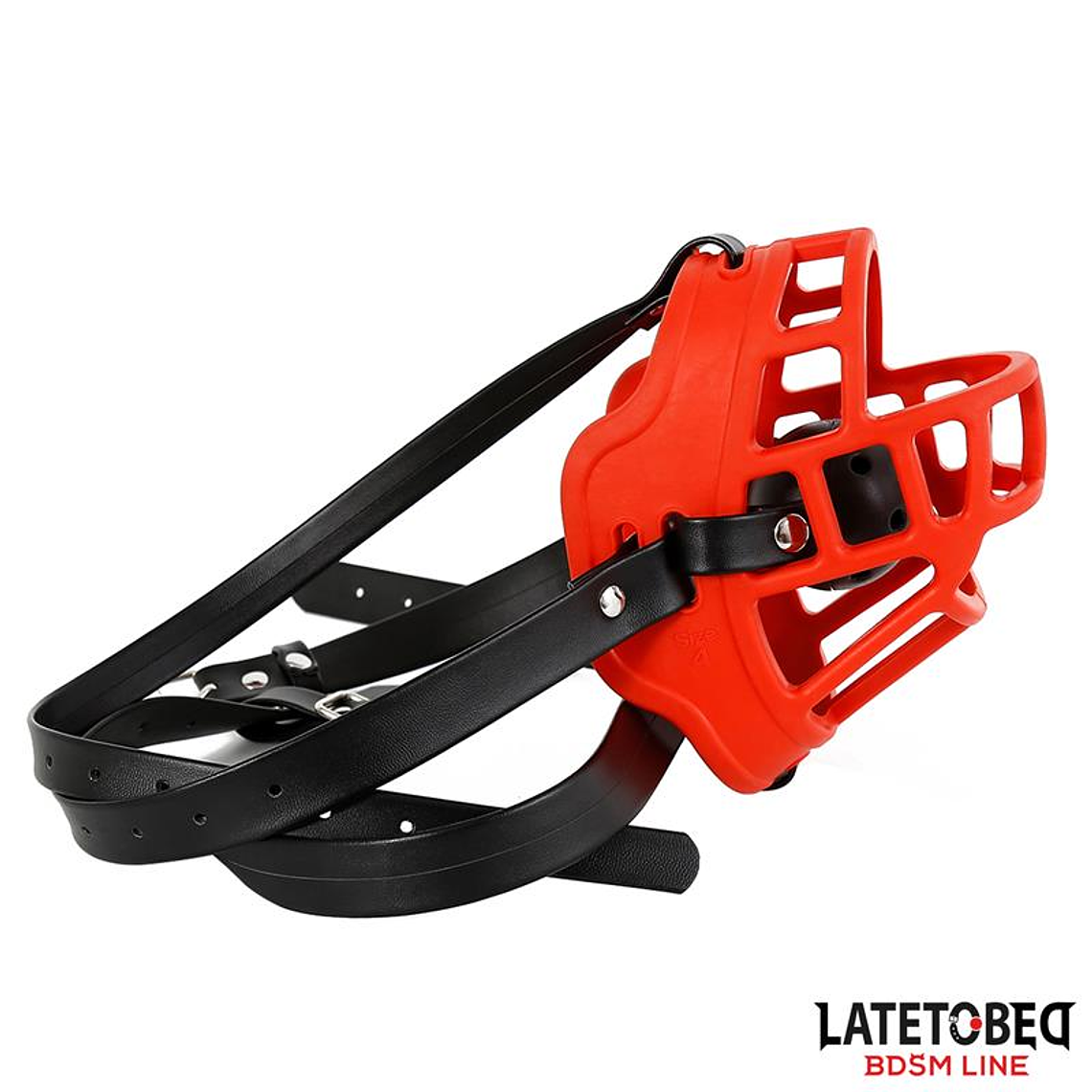 Latetobed ​​Muzzle | Red Breathable Gag Collar 7