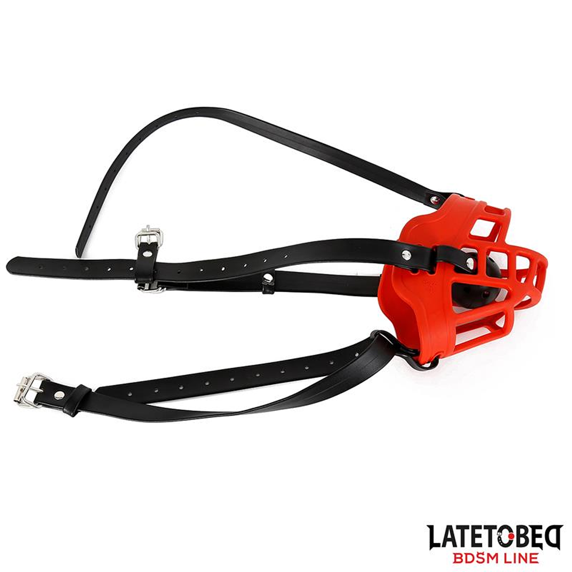 Latetobed ​​Muzzle | Red Breathable Gag Collar 9