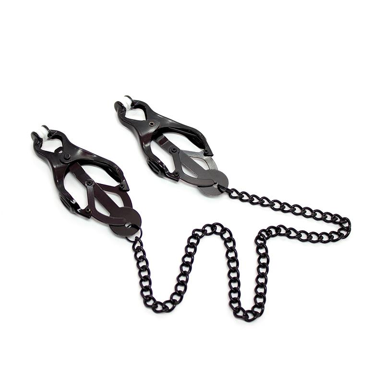 Japanese Nipple Clamps with Chain Black 1