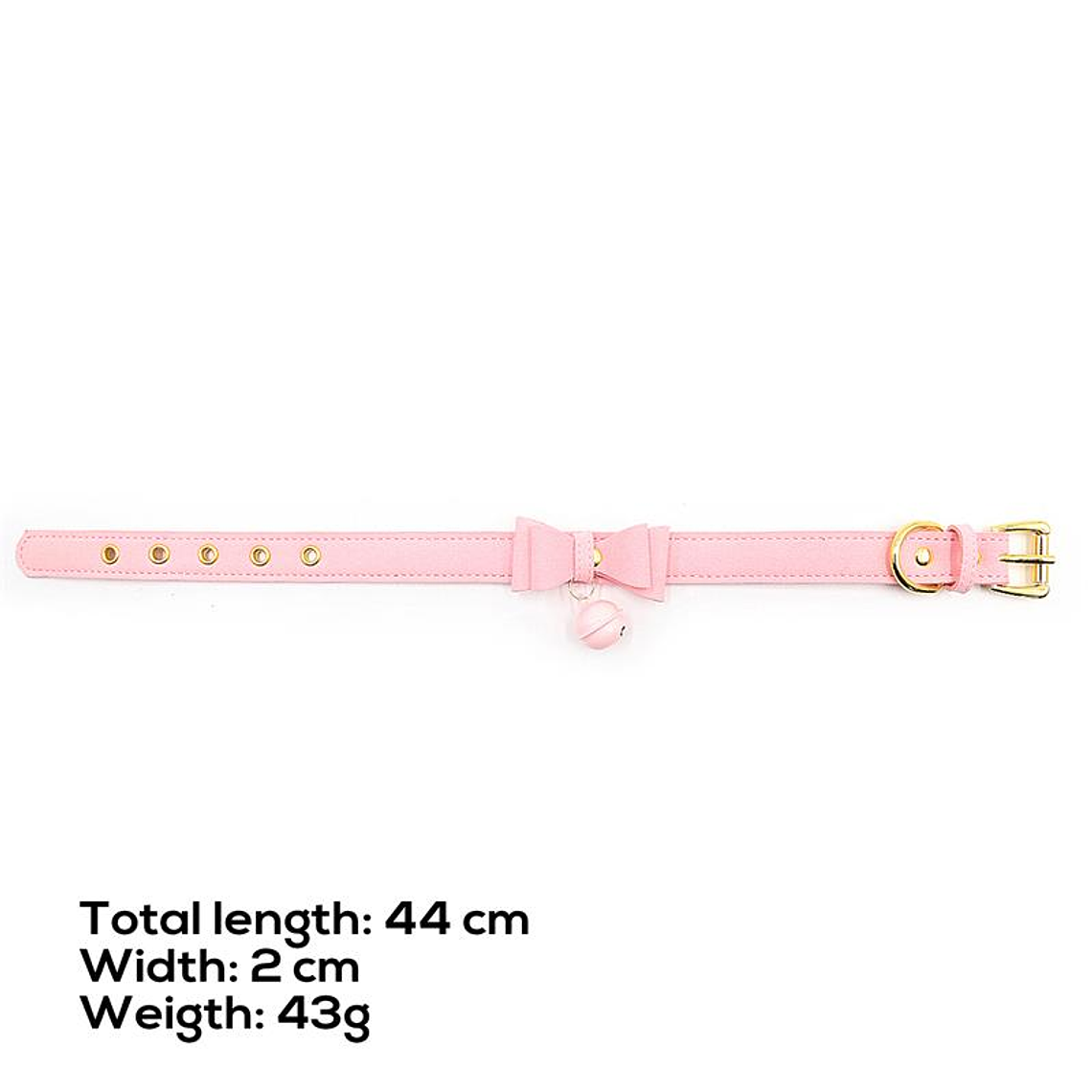 Coleira Gato com Sino Latetobed | Laço Dourado Ajustável BDSM 8