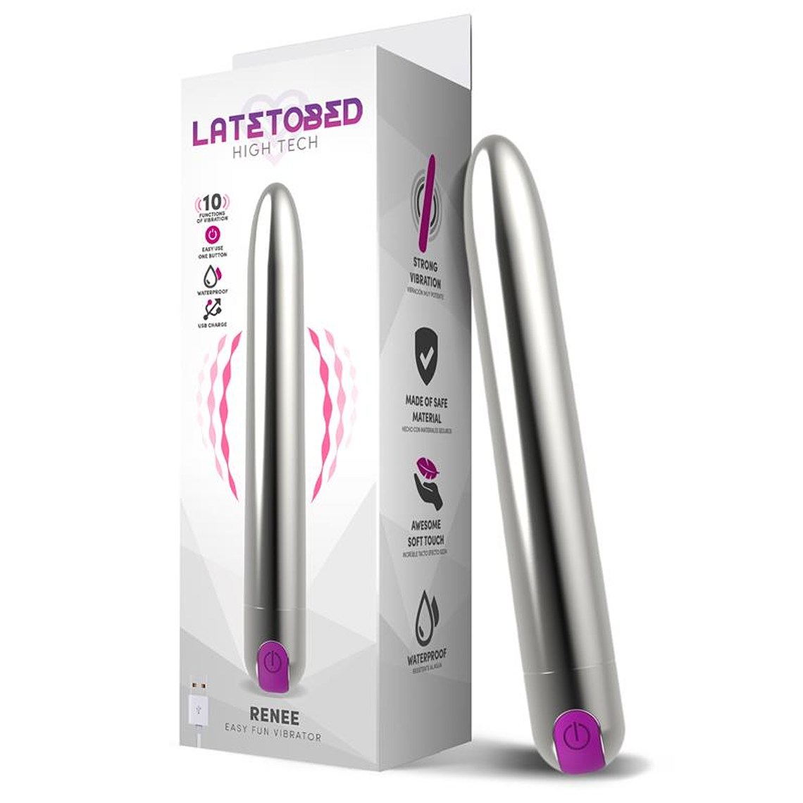 Renee Vibe 10 Vibrating Functions 18,5 cm USB Silver 1