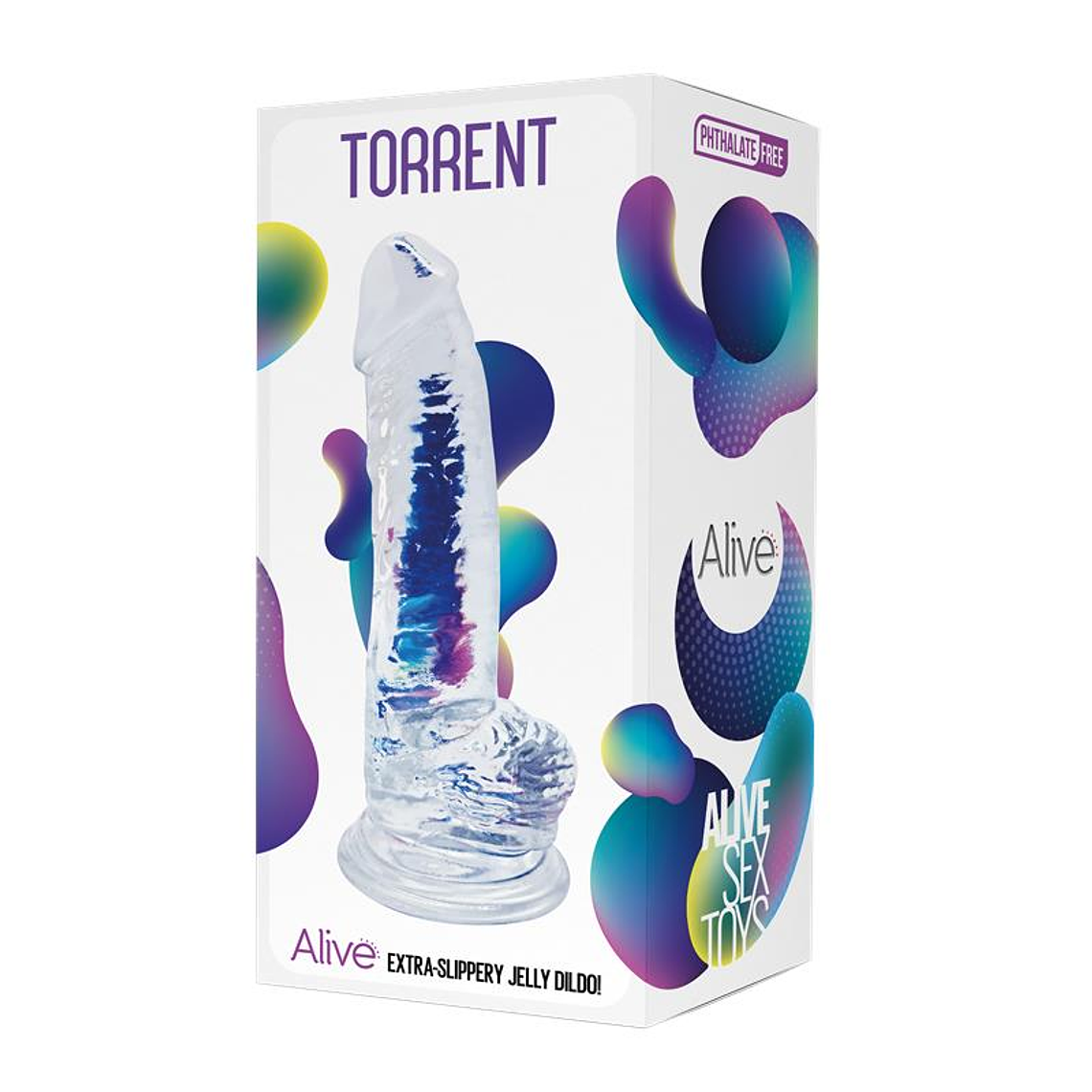 Dildo Jelly Torrent 20,6cm Transparente Ventosa Flexível 2
