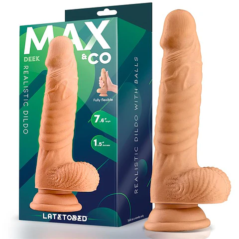 Dildo Realista Deek Max & Co 7,6" com Testículos e Ventosa