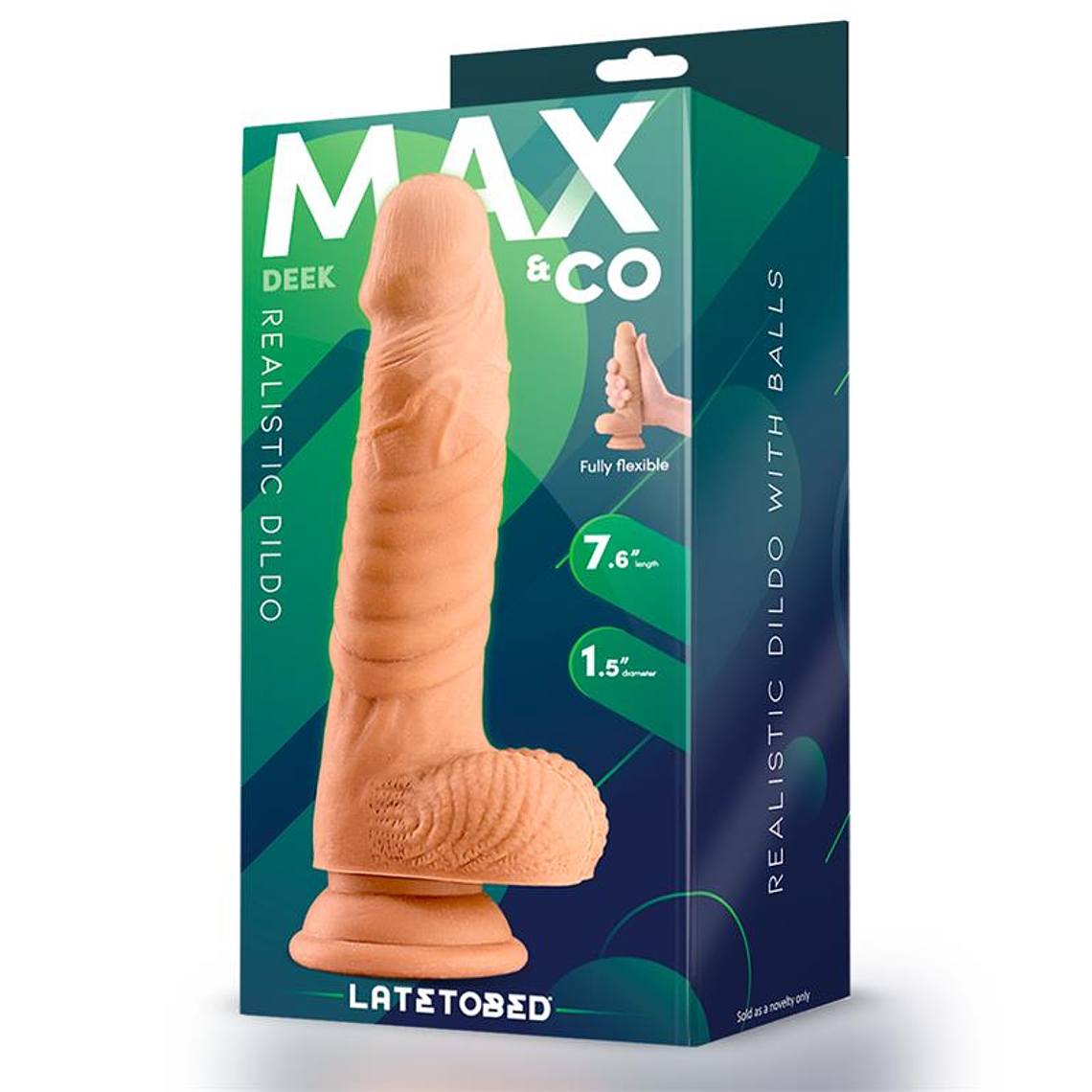 Godemiché réaliste de 19,3 cm (7,6 pouces) de Deek Max & Co, avec testicules et ventouse. 4